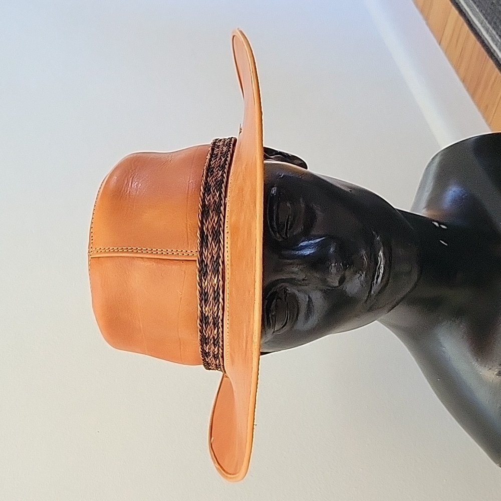 Leather Flat Brim Vintage Cowboy Bolero Hat Super Unique